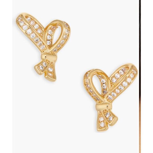 KATE SPADE ♠️ All Tied Up Pave Stud Earrings - Picture 1 of 3
